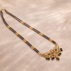 Antique Gold Floral Mangalsutra Necklace
